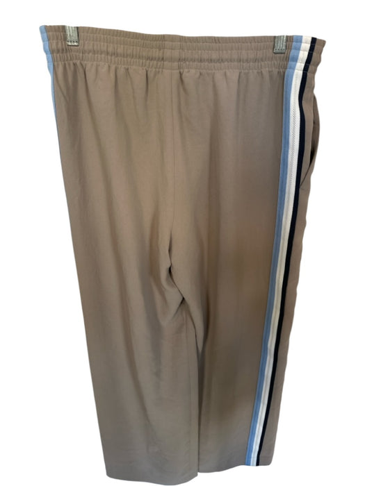Aritzia Size M Taupe & Blue Polyester Drawstring Side Stripe Wide Leg Pants Taupe & Blue / M