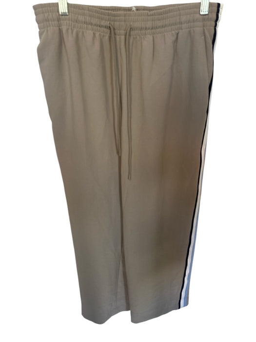 Aritzia Size M Taupe & Blue Polyester Drawstring Side Stripe Wide Leg Pants Taupe & Blue / M