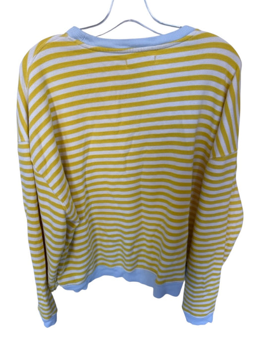 We The Free Size S Yellow & Blue Cotton Long Sleeve Striped Sweater Yellow & Blue / S