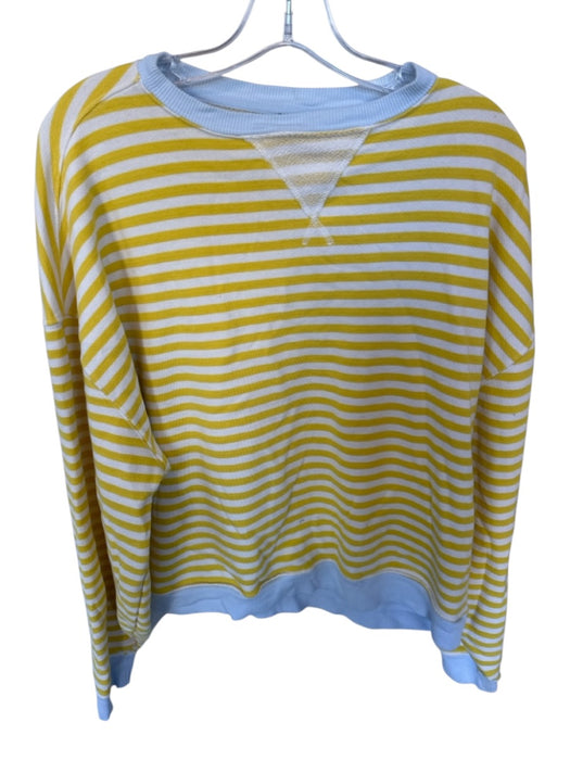We The Free Size S Yellow & Blue Cotton Long Sleeve Striped Sweater Yellow & Blue / S