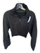 Alo Size Est XS/S Black Cotton Blend Long Sleeve Half Zip Cropped Jacket Black / Est XS/S