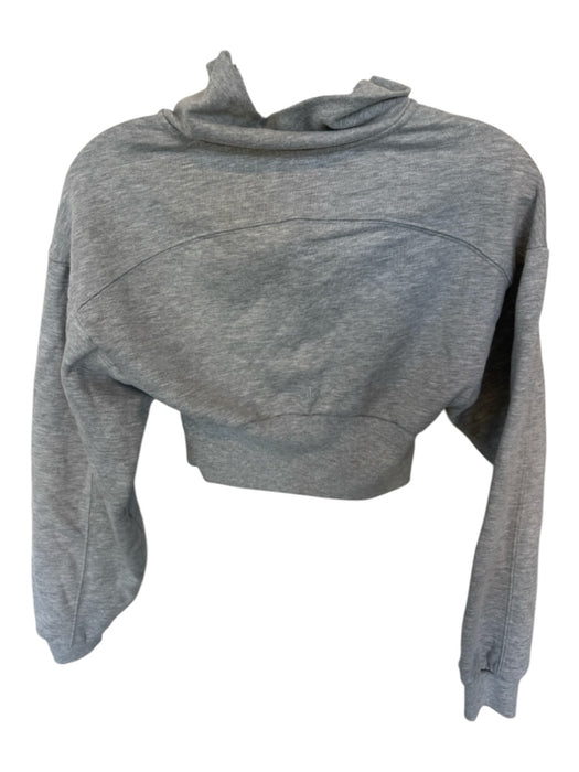 Alo Size Est XS/S Light Gray Cotton Blend Long Sleeve Half Zip Cropped Jacket Light Gray / Est XS/S