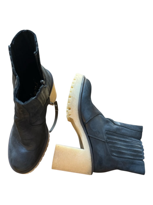 Free People Shoe Size 36 Black & Tan Leather Platform Rubber Sole Side Zip Boots Black & Tan / 36