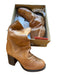 Free People Shoe Size 36 Brown Leather Slouch Boot Back Zip Block Heel Boots Brown / 36