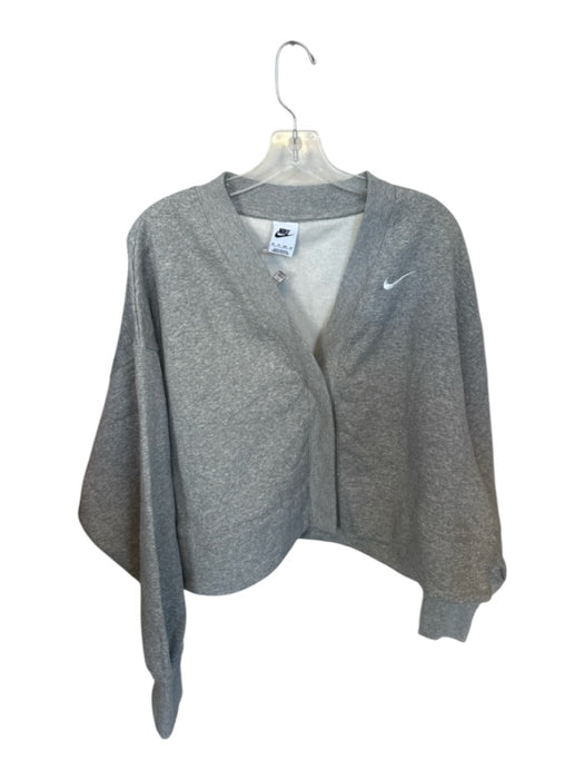 Nike Size XS Gray Cotton Long Sleeve Heathered Snap Buttons Athletic Jacket Gray / XS