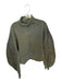 Free People Size S Olive Green Cotton Turtle Neck Long Sleeve Cropped Sweater Olive Green / S