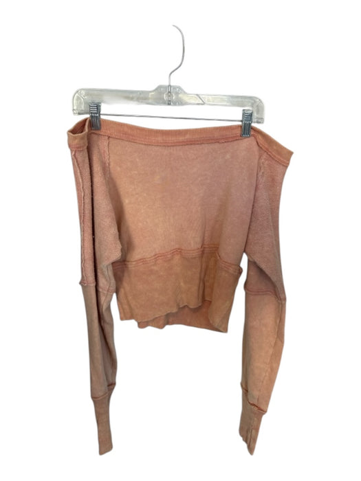 We The Free Size XS Orange Cotton Long Sleeve Elastic Waist Cropped Sweater Orange / XS