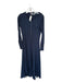 FP Beach Size S Navy Cotton Long Sleeve Buttons Slits Maxi Dress Navy / S