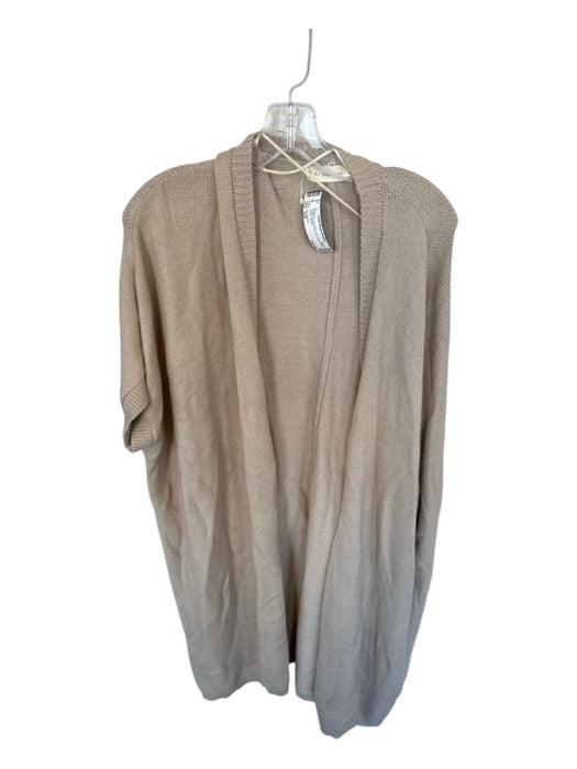 by Together Size S/M Taupe Viscose Blend Knit Open Front Duster Sweater Taupe / S/M