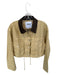 Zara Size S Tan & brown Cotton Full Zip Cropped Jacket Tan & brown / S