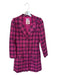 TCEC Size S Pink & Navy Polyester Long Sleeve Plaid Button Down Dress Pink & Navy / S