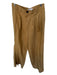 Zara Size M Tan Linen Blend High Waist Pleat Wide Leg Pants Tan / M