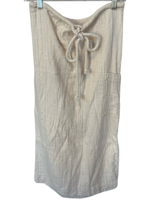 Free People Size XS Cream Cotton Drawstring Textured Maxi Skirt Cream / XS