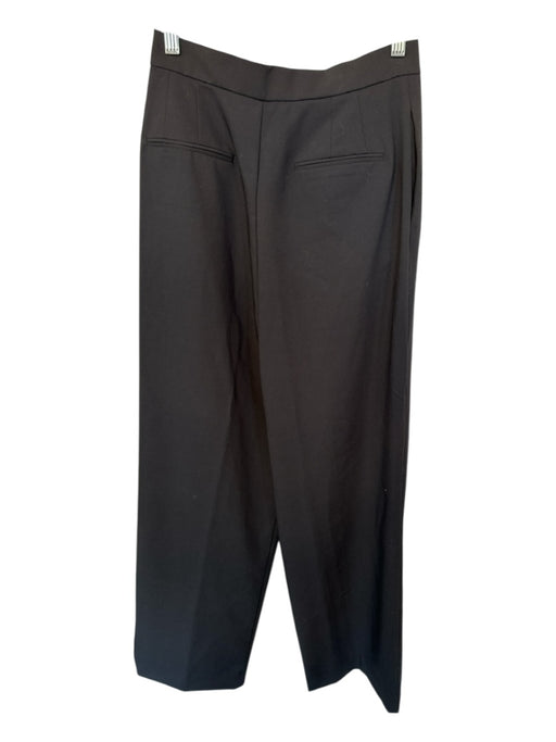 Zara Size S Black Polyester Blend High Waist Pleat Wide Leg Trouser Pants Black / S