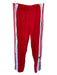 Adidas Size M Red & White Polyester Drawstring Side Stripe Wide Leg Pants Red & White / M