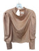 ASTR Size S nude Polyester Long Balloon Sleeve Back Button Top nude / S