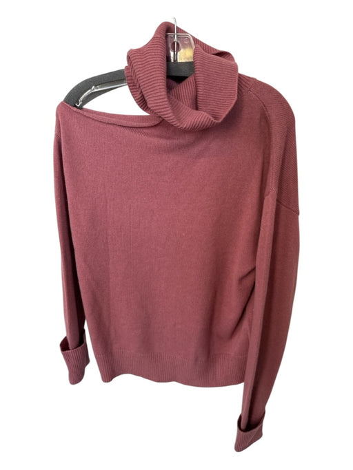 Paige Size S Mauve Wool Blend Turtle Neck Cold Shoulder Long Sleeve Sweater Mauve / S
