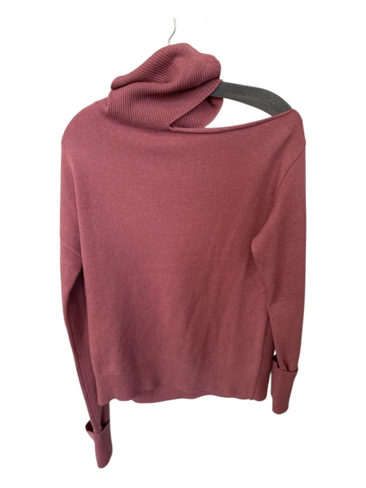 Paige Size S Mauve Wool Blend Turtle Neck Cold Shoulder Long Sleeve Sweater Mauve / S