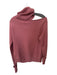 Paige Size S Mauve Wool Blend Turtle Neck Cold Shoulder Long Sleeve Sweater Mauve / S