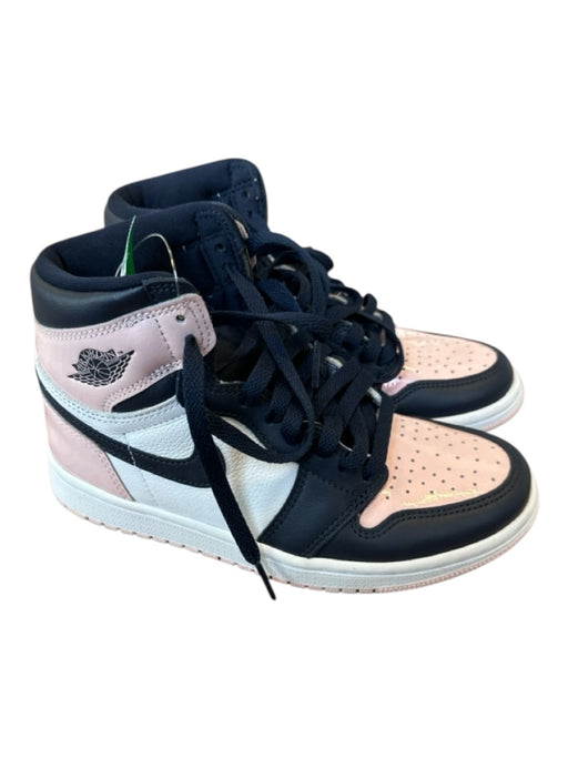 Nike Air Jordan Shoe Size 6 Navy & Pink Leather High Top Color Block Sneakers Navy & Pink / 6