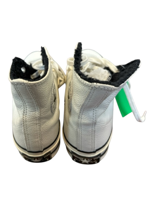 Converse Shoe Size 6 White & Black Leather Shearling Lined High Top Sneakers White & Black / 6
