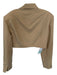 Storets Size S/M Tan Polyester Blend Shoulder Pads Long Sleeve Cropped Blazer Tan / S/M