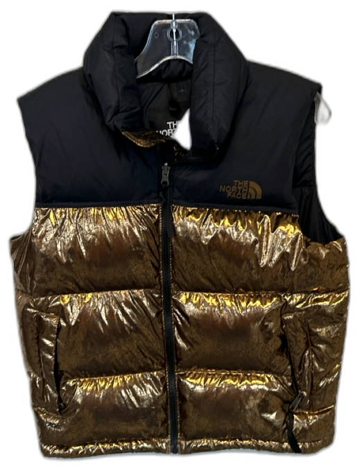The North Face Size S Black & Bronze Nylon Goose Down Puffer Metallic Vest Black & Bronze / S