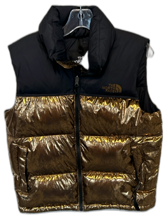 The North Face Size S Black & Bronze Nylon Goose Down Puffer Metallic Vest Black & Bronze / S
