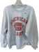 Size L Gray & Red Cotton Distressed Band Long Sleeve Sweatshirt Gray & Red / L