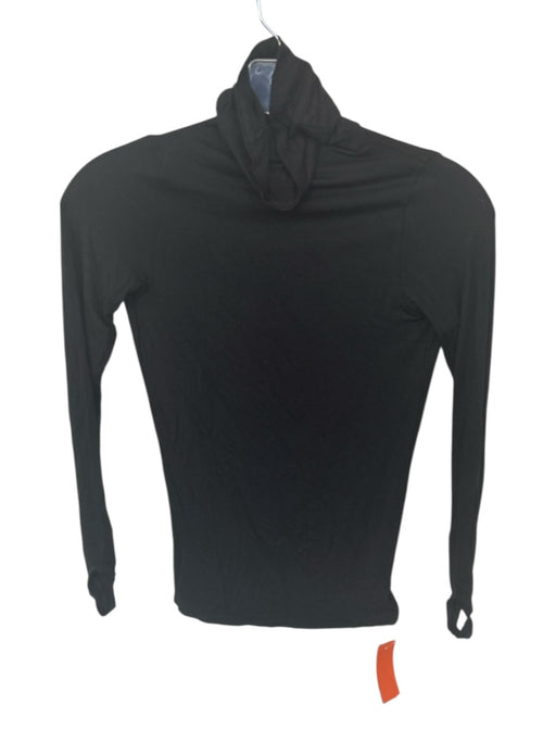 Joah Brown Size S/M Black Modal Blend Mock Neck Open Back Long Sleeve Top Black / S/M