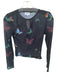 Superdown Size M Black & Multi Polyester Blend Long Sleeve Butterflies Sheer Top Black & Multi / M