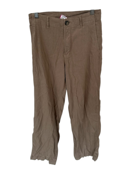 Kut From The Kloth Size 2 Taupe Linen Blend High Waist Wide Leg Pants Taupe / 2