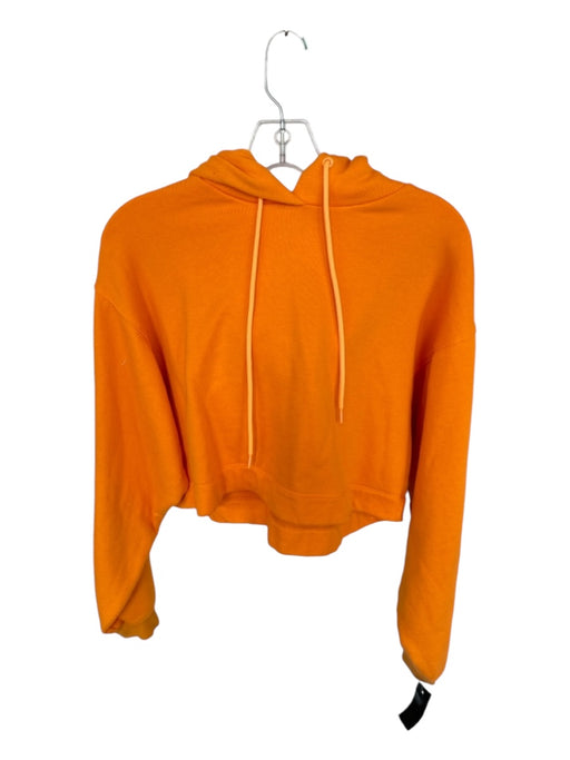 Alo Size Est S Orange Cotton Long Sleeve Cropped Athletic Hoodie Orange / Est S