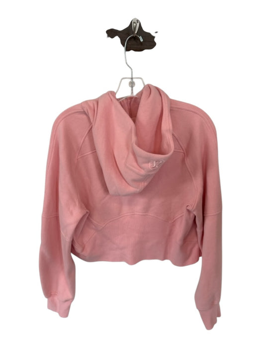 Lululemon Size XS/S Coral Pink Cotton Blend Long Sleeve Half Zip Cropped Hoodie Coral Pink / XS/S