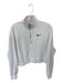 Nike Size M White & Black Cotton Long Sleeve Half Zip Cropped Athletic Jacket White & Black / M