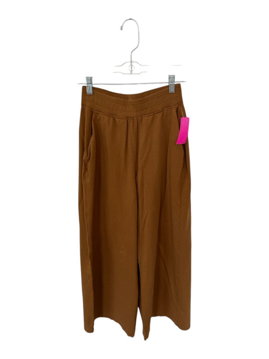 Lululemon Size 6 Brown Cotton Blend Waist Band Wide Leg Front Pockets Pants Brown / 6