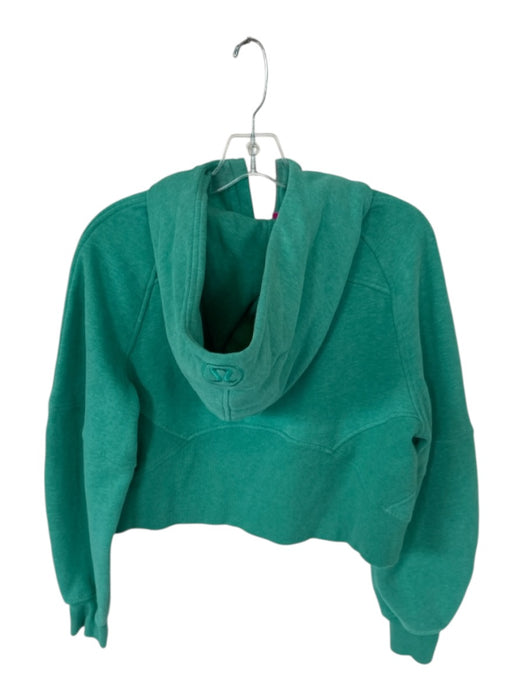 Lululemon Size XS/S Green Cotton Blend Long Sleeve Half Zip Cropped Hoodie Green / XS/S