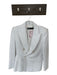 Zara Size M White Cotton Blend Shoulder Pads Textured Blazer Jacket White / M