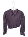 Free People Size M Purple Cotton Long Balloon Sleeve Striped Buttons Cropped Top Purple / M