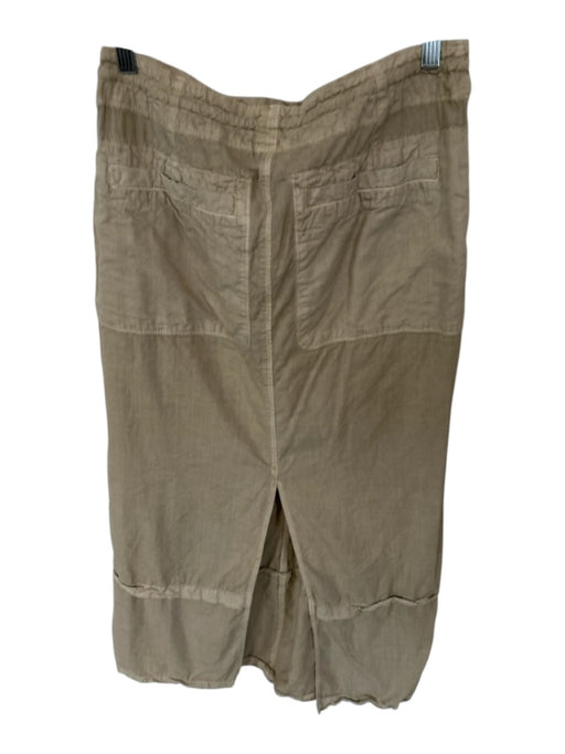 Free People Size 8 Taupe Cotton Drawstring Cargo Maxi Skirt Taupe / 8