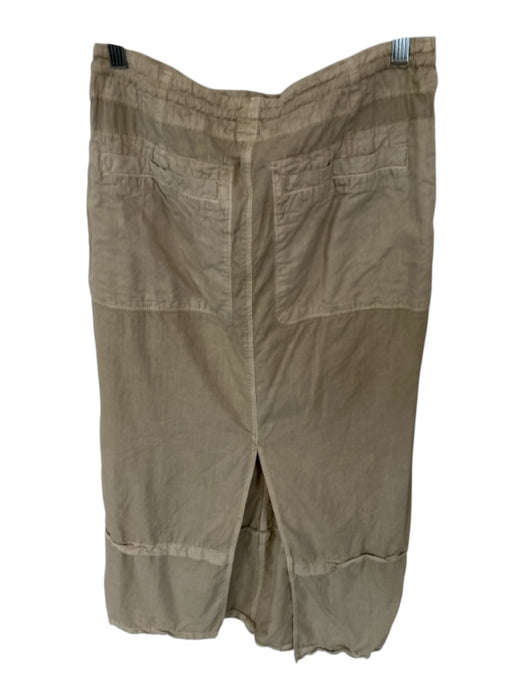 Free People Size 8 Taupe Cotton Drawstring Cargo Maxi Skirt Taupe / 8