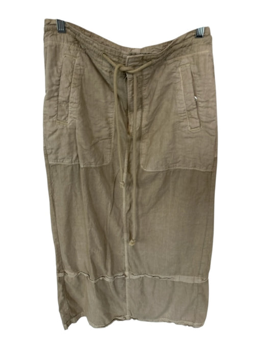 Free People Size 8 Taupe Cotton Drawstring Cargo Maxi Skirt Taupe / 8