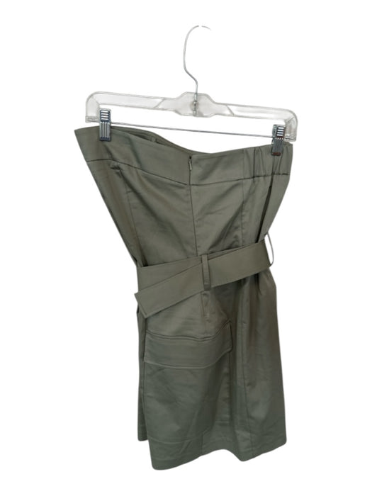 Abercrombie & Fitch Size S Sage green Cotton Blend Strapless Cargo Pockets Dress Sage green / S