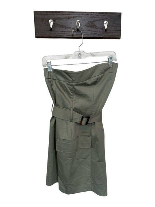 Abercrombie & Fitch Size S Sage green Cotton Blend Strapless Cargo Pockets Dress Sage green / S