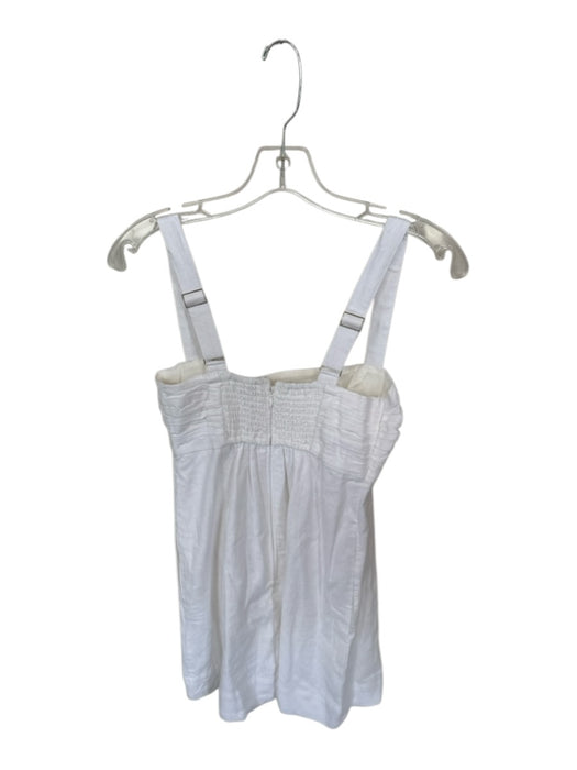 Abercrombie & Fitch Size S White Linen Blend Sleeveless Pleat Detail Dress White / S