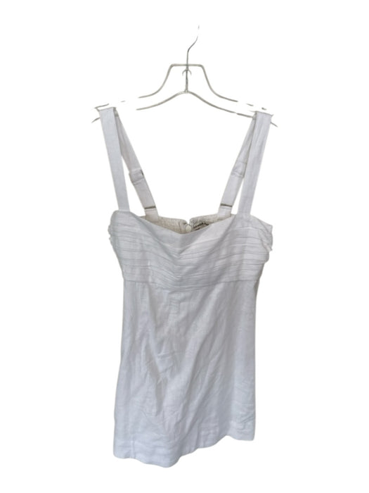 Abercrombie & Fitch Size S White Linen Blend Sleeveless Pleat Detail Dress White / S
