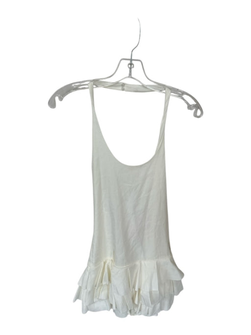 Zara Size M White Halter Neck Ruffles built in shorts Back Zip Dress White / M
