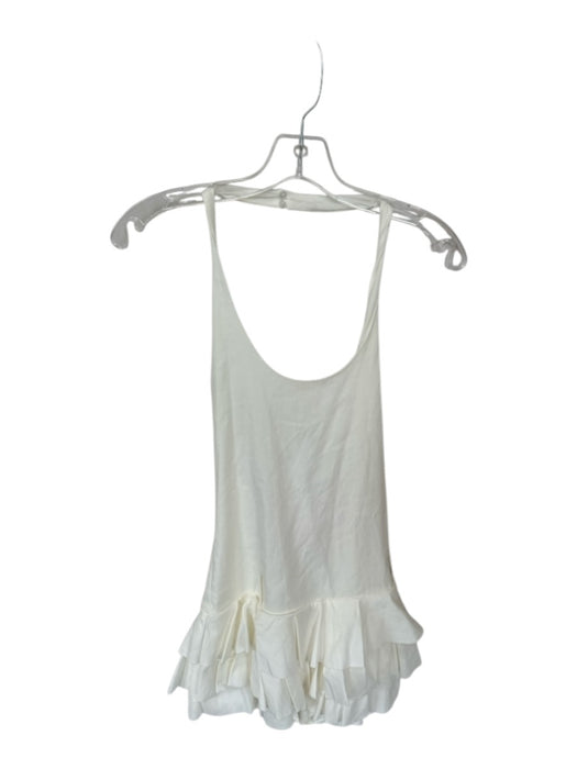 Zara Size M White Halter Neck Ruffles built in shorts Back Zip Dress White / M