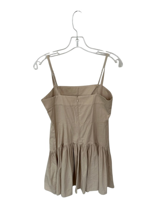 Abercrombie & Fitch Size S Khaki Cotton Spaghetti Strap Pleated Skirt Dress Khaki / S