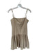 Abercrombie & Fitch Size S Khaki Cotton Spaghetti Strap Pleated Skirt Dress Khaki / S